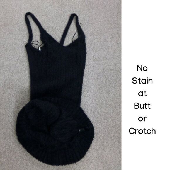 NWOT Freshman 1996 2-Piece Set, Ribbed, and Fuzzy Black Dress with Cardigan - Picture 8 of 13